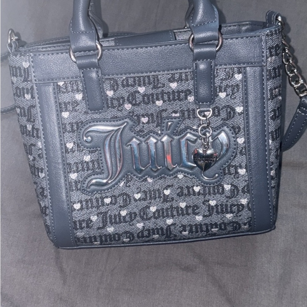 Juicy Couture Dark Gray Satchel with Heart Charm